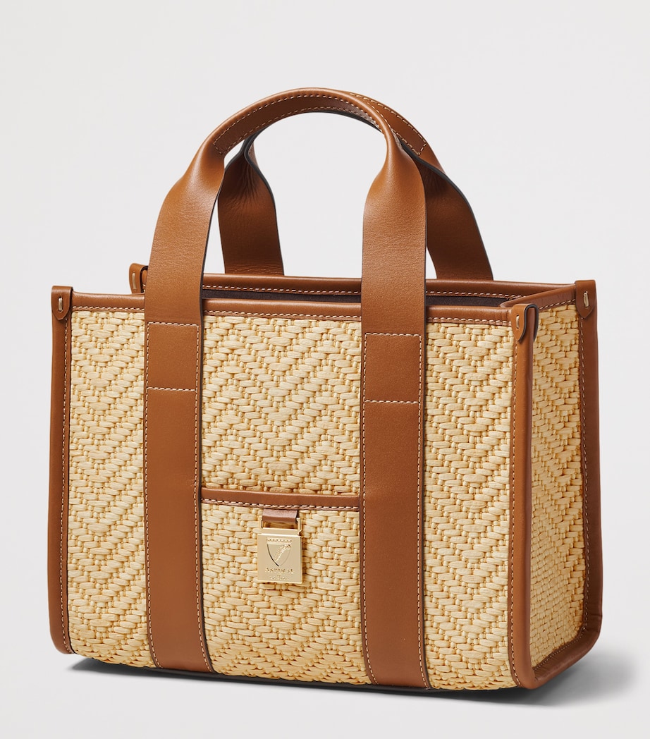Aspinal Of London Raffia Henley Tote Bag Neutral Image 3