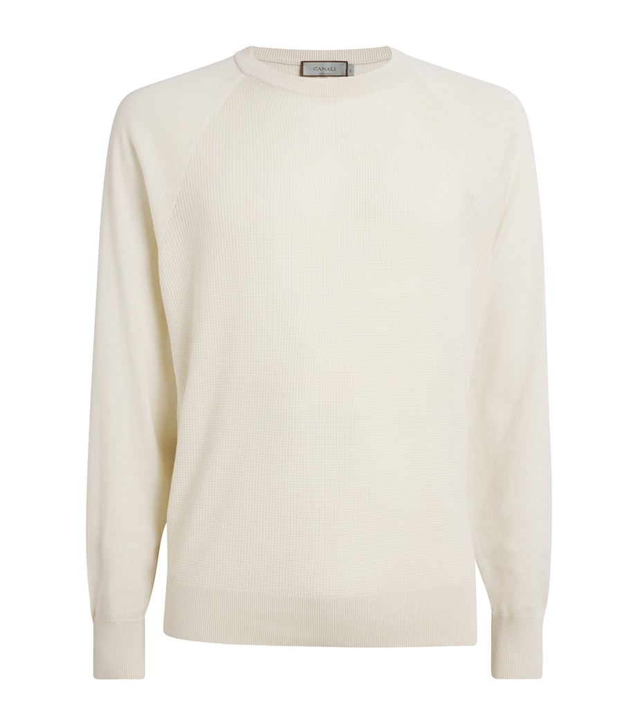 Cotton-Silk Sweater 2-WHITE Image 1