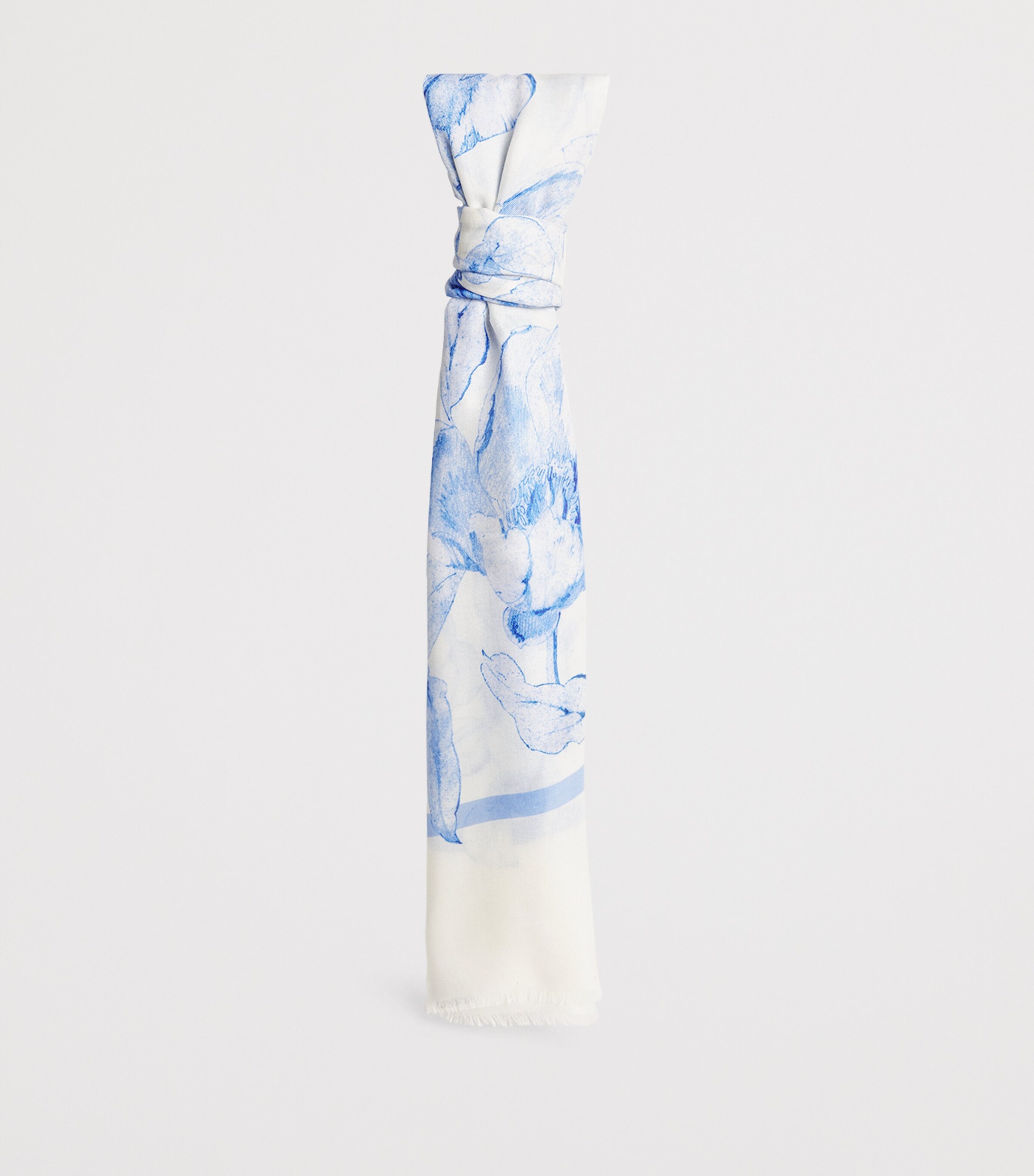 Printed Square Scarf WHITE/BLUE Image 3