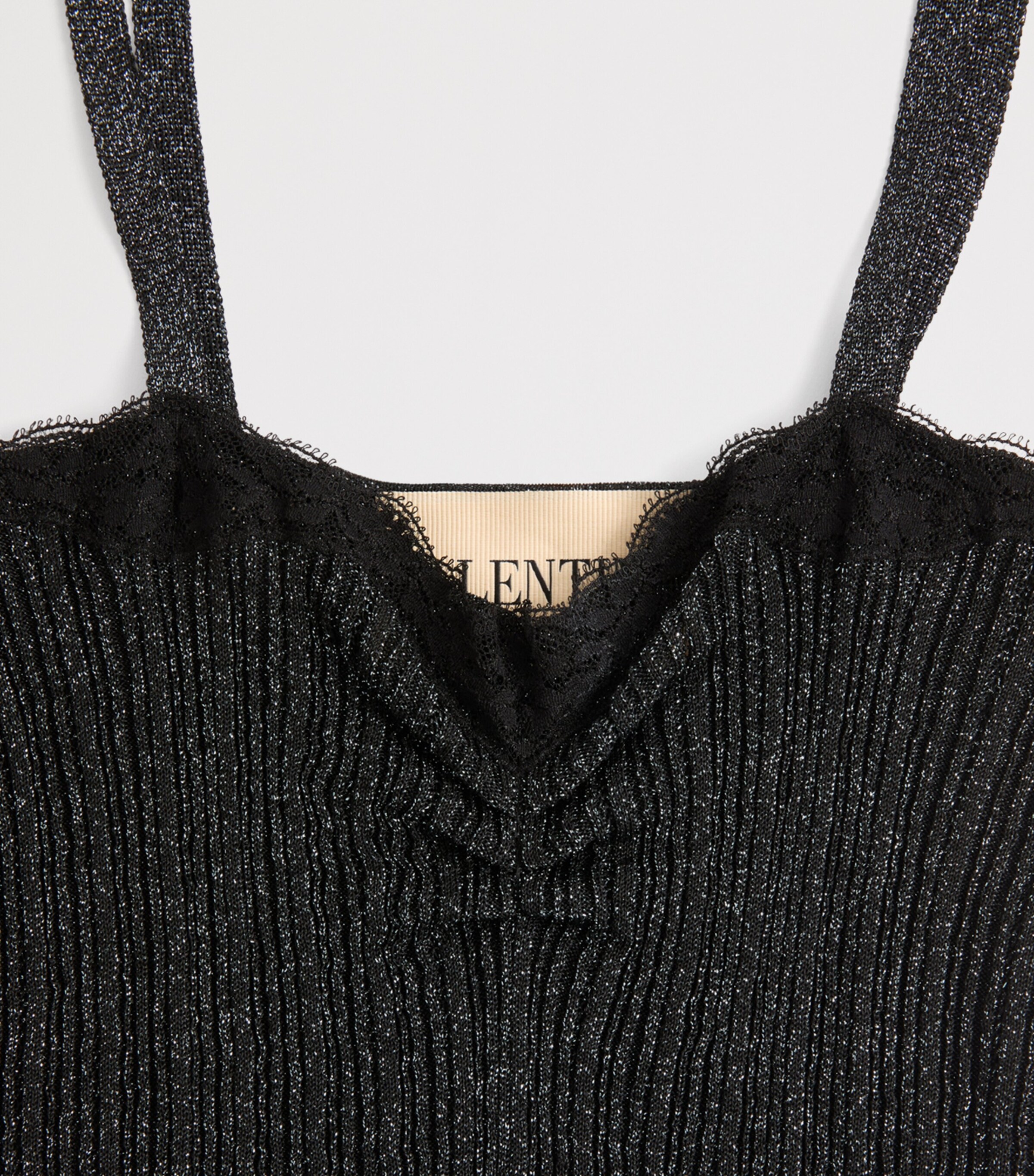 Valentino Womens Lurex Knit Tank Top Nud Image 7