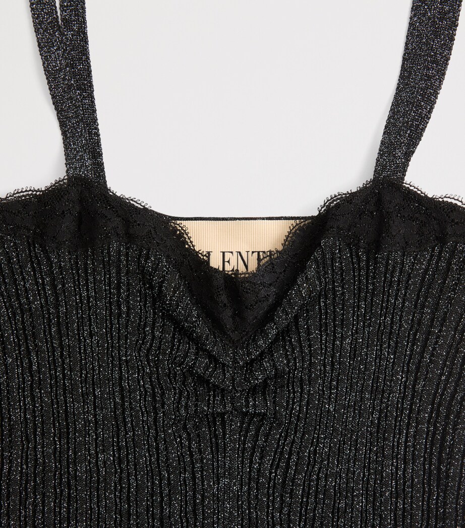 Valentino Womens Lurex Knit Tank Top Nud Image 7