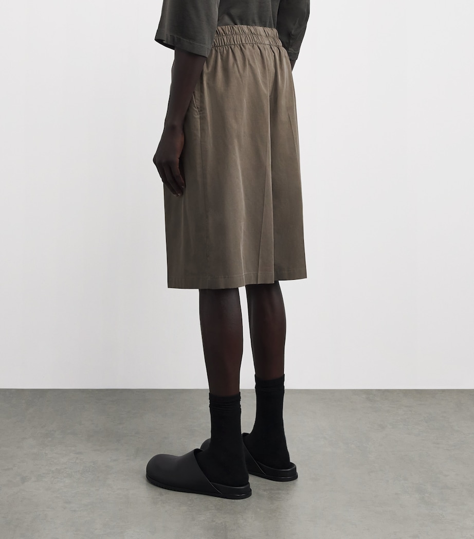 Cotton-Blend Pleated Shorts WILLOW Image 4