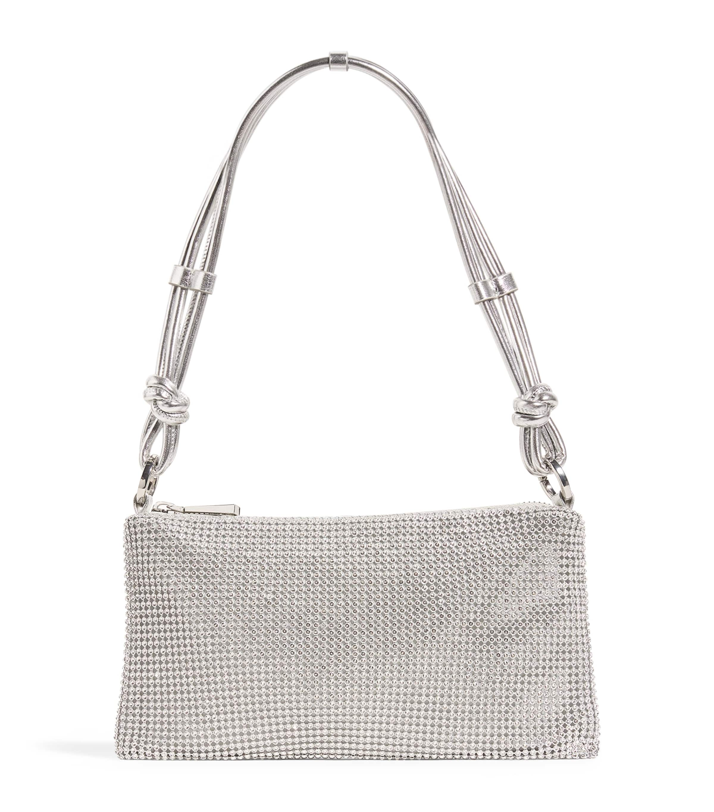 Max & Co Rhinestone Clutch Bag In White