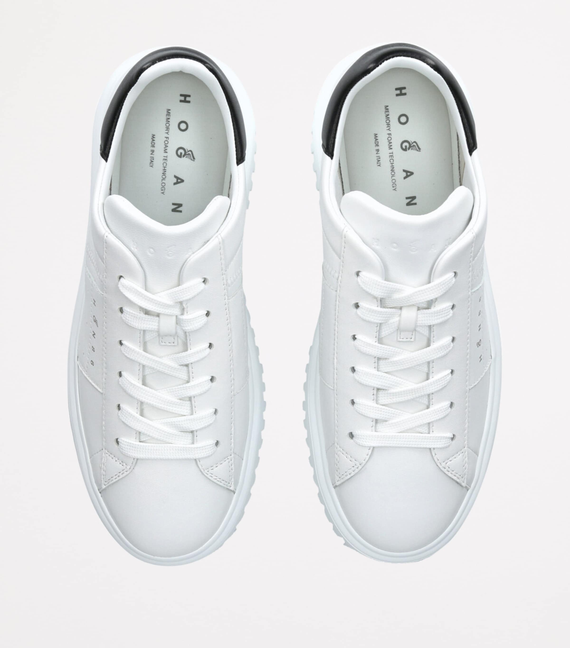 Leather H-Stripes Sneakers WHITE/BLK Image 4