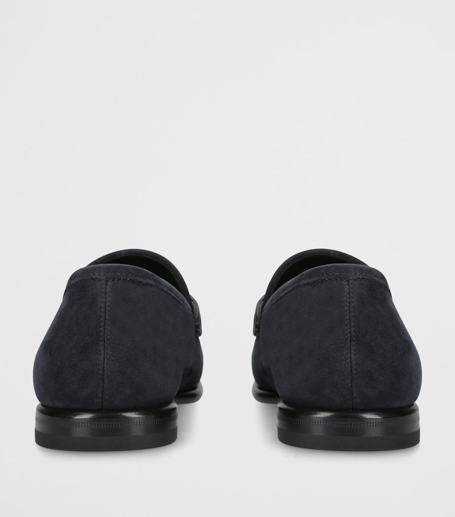 Salvatore Ferragamo Nubuck Gancini Loafers Navy Image 4