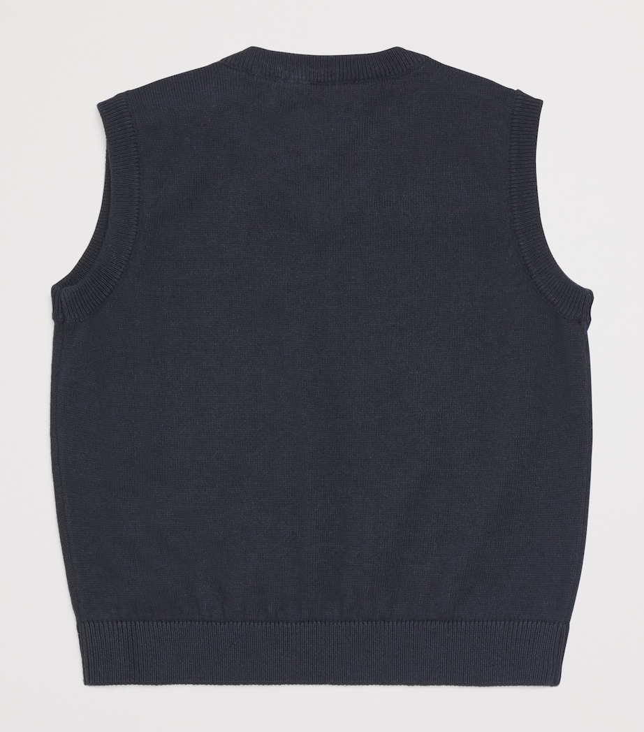 Cotton-Wool Logo Sweater Vest (9-36 Months) UB118 BLU NAV Image 2
