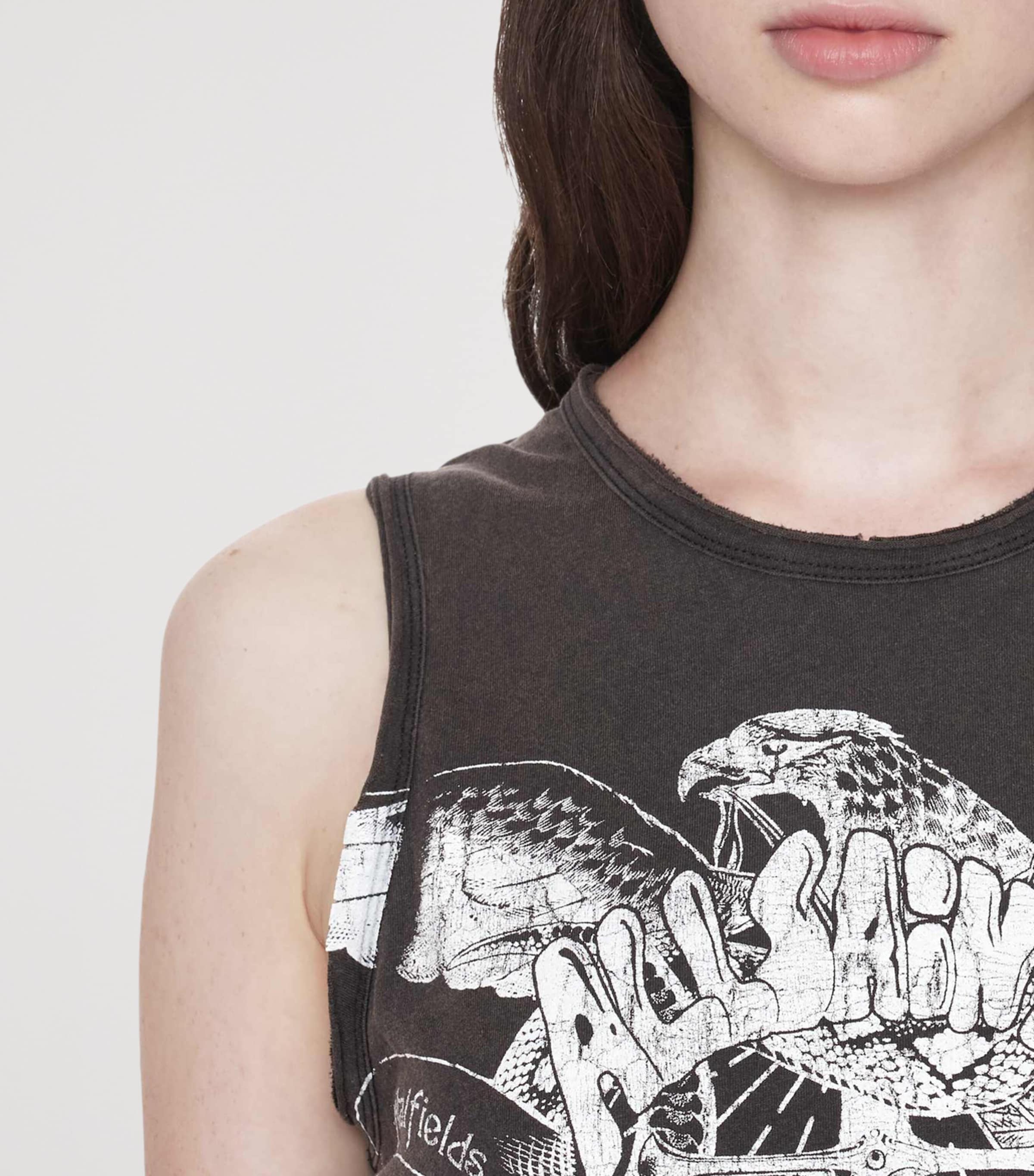 AllSaints Womens Organic Cotton Jenny Tank Top Washed Black Image 4