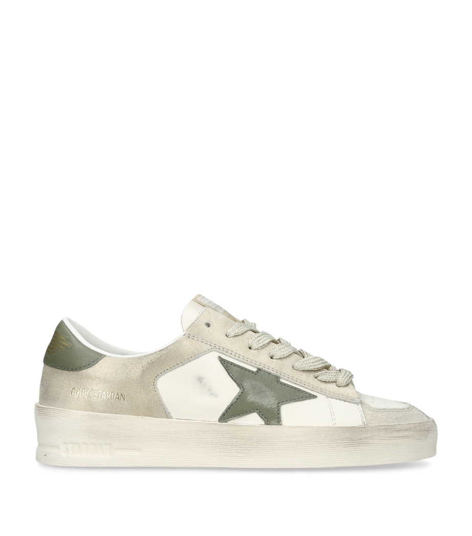 Golden Goose Womens Suede Stardan Sneakers Green Comb Image 1