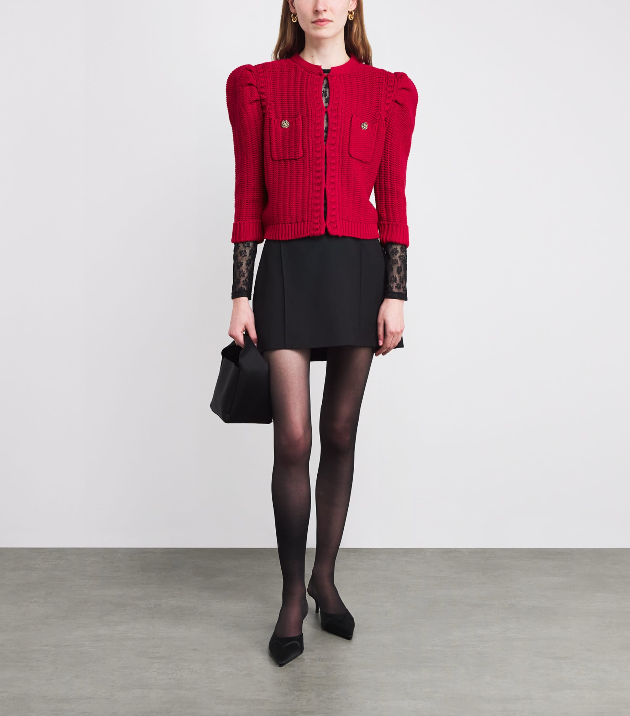 Cropped Delli Cardigan ENGINE RED/GOLD ENRG Image 2