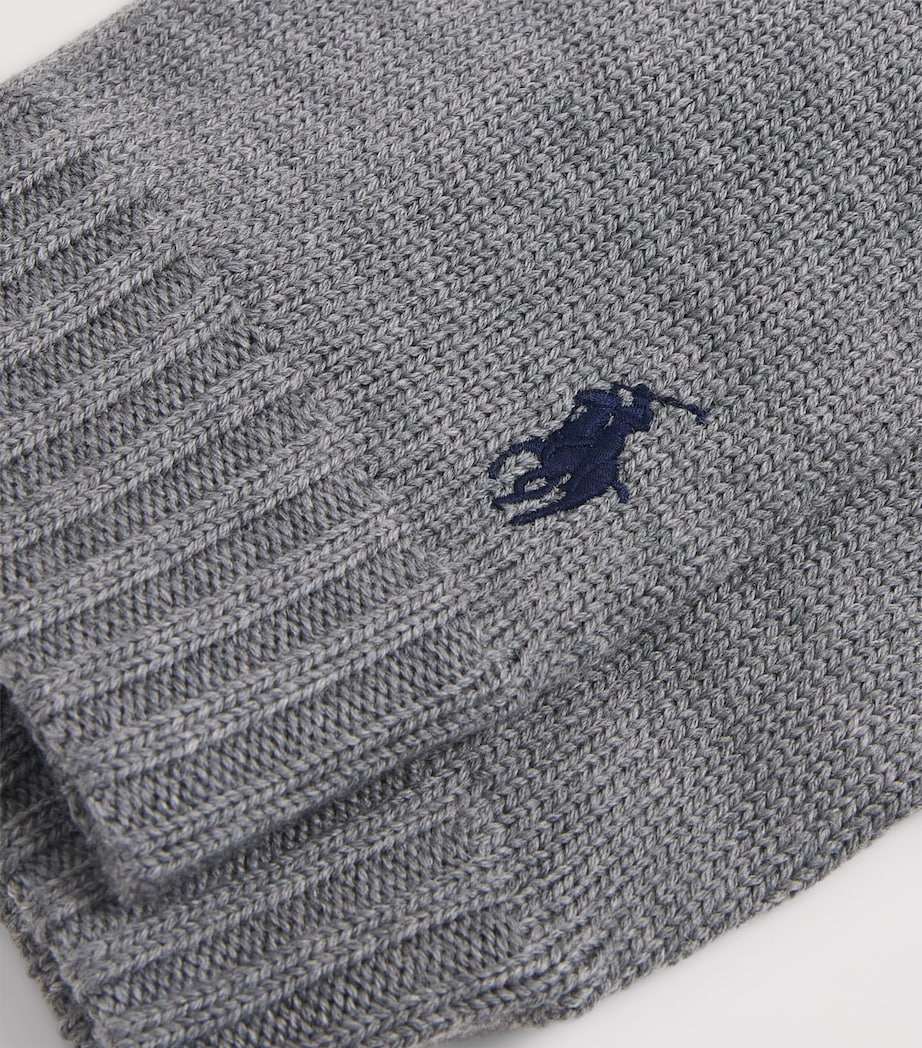 Polo Ralph Lauren Grey Wool Polo Pony Gloves | Harrods UK