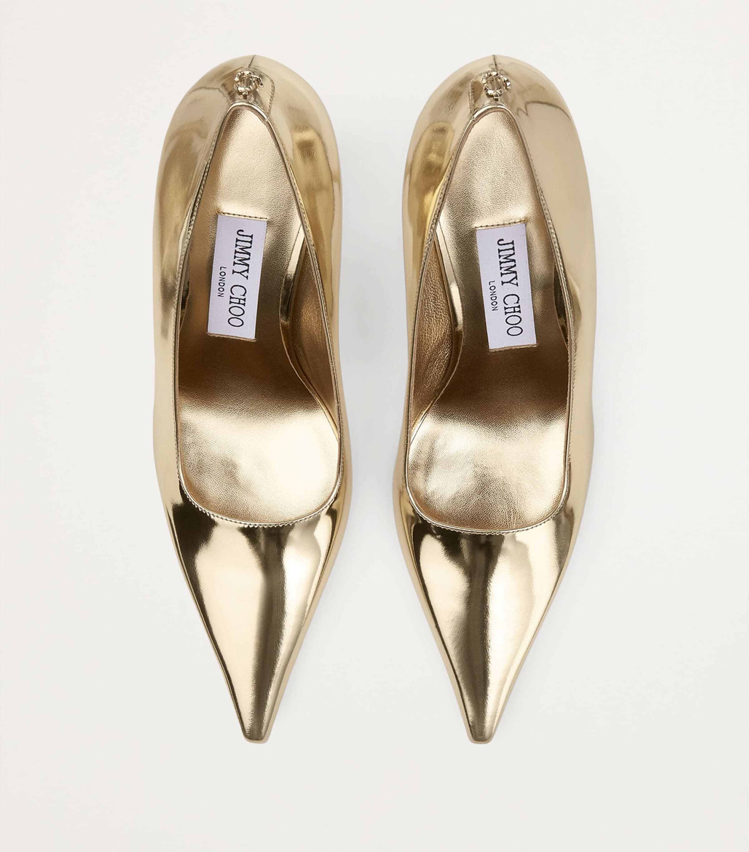 Jimmy Choo Gold Ixia 80 Leather Pumps | Harrods UK