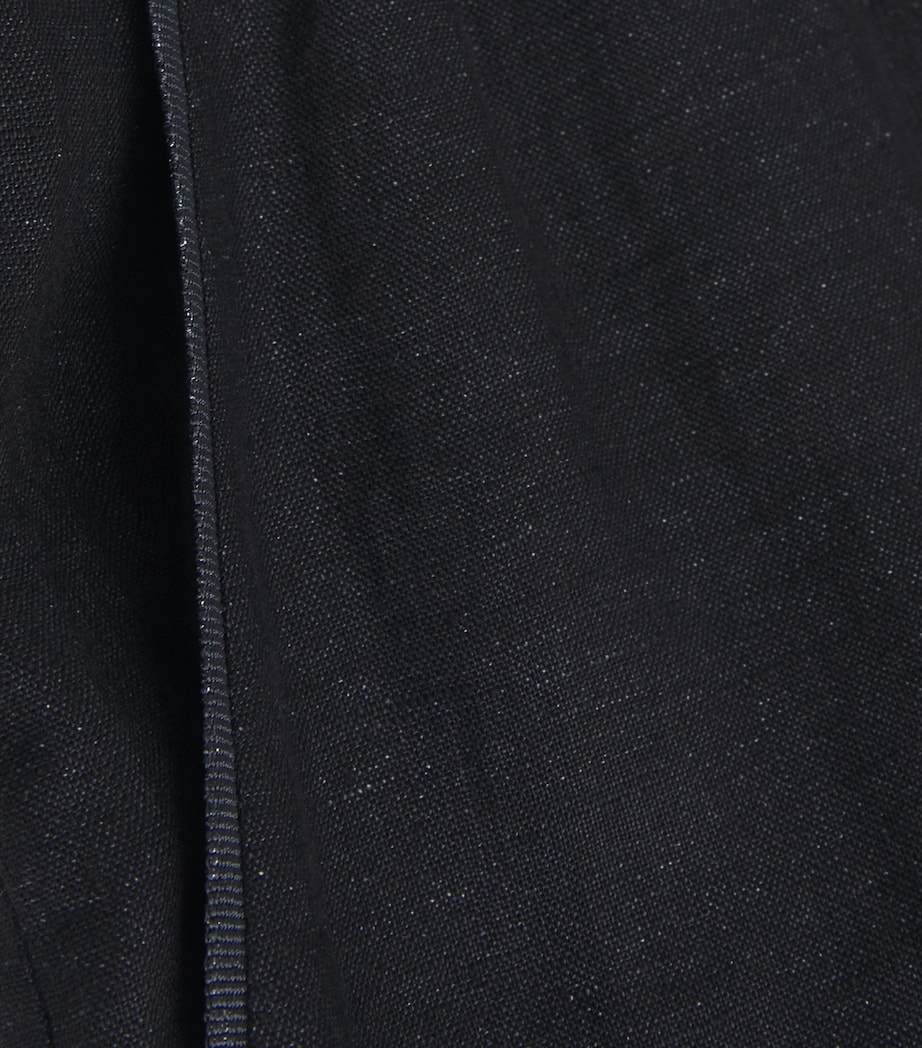 x Harrods Linen Elasticated Palazzo Trousers NERO Image 5