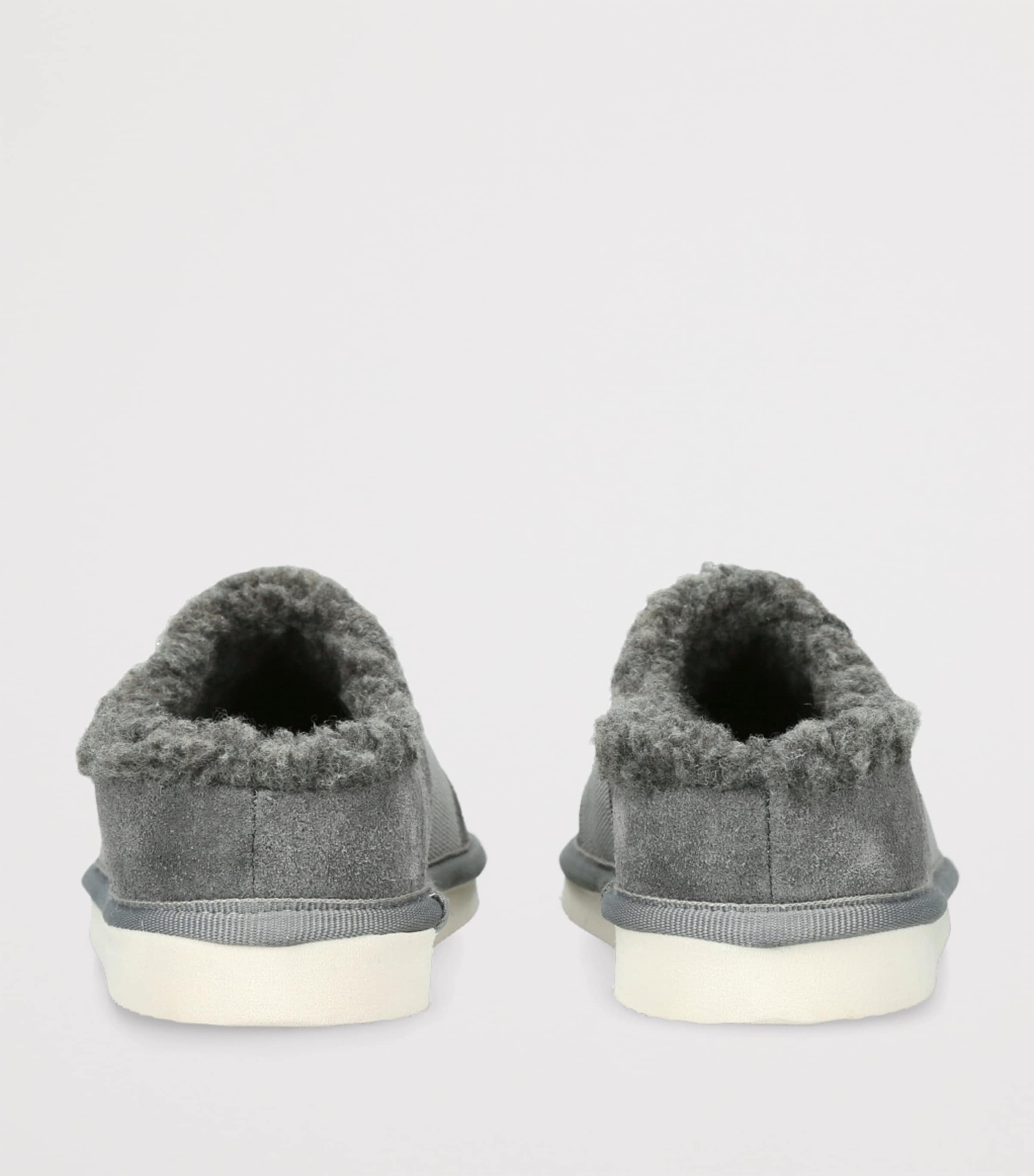 Chloé Kids Suede Shearling-Lined Slipper Grey Image 2