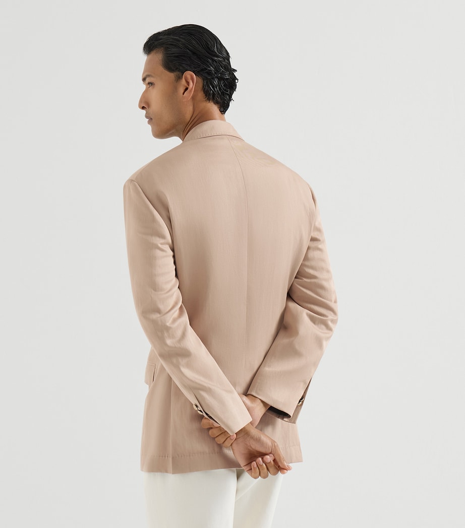 Brunello Cucinelli Mens Silk Délavé and Linen Gabardine Deconstructed Blazer Image 4