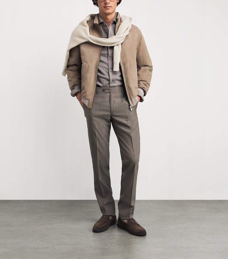 Cotton-Blend Herringbone Shirt 031 BRICK BROWN Image 2