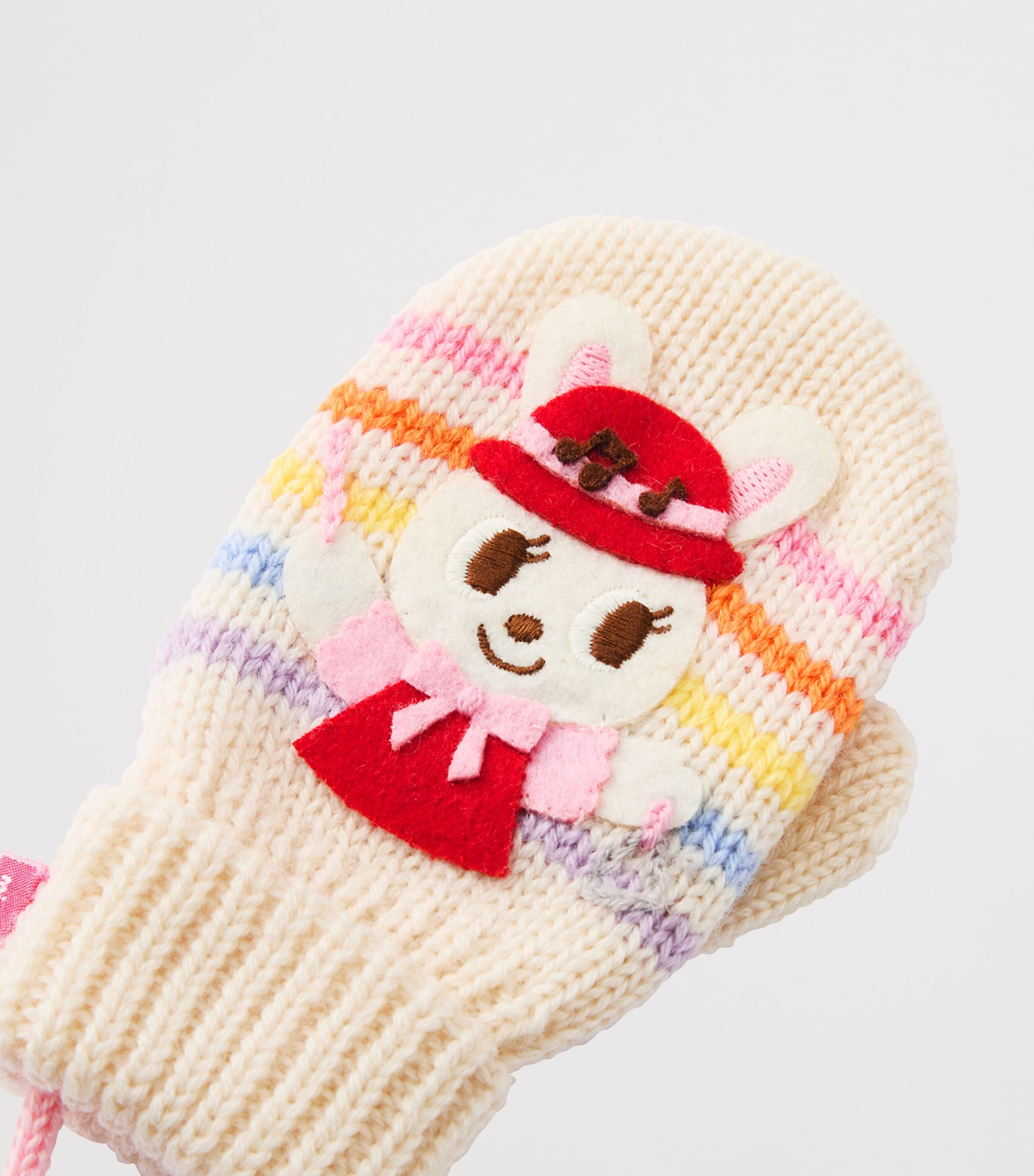 Miki House Wool-Blend Rabbit Mittens Image 3