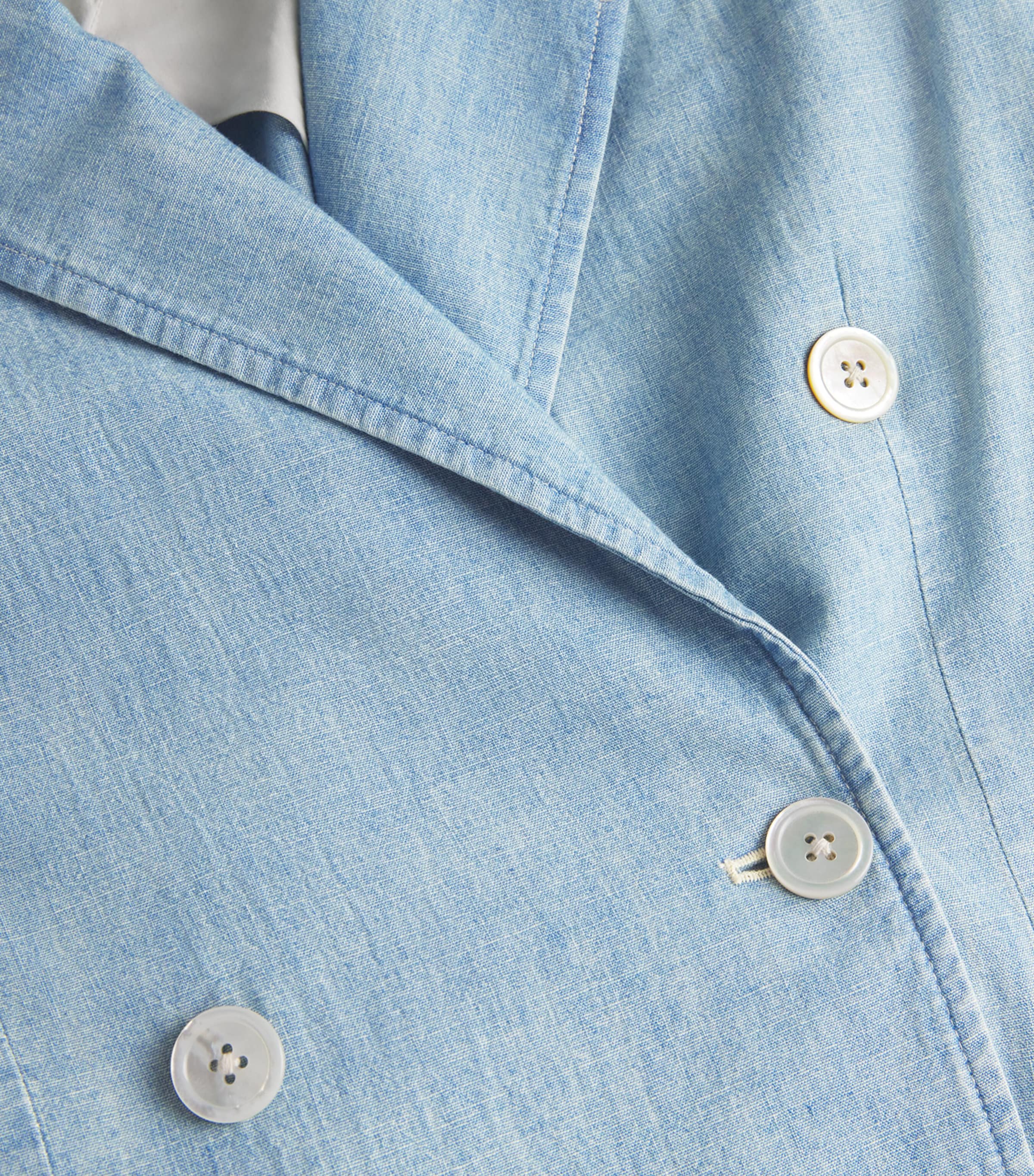 Denim Double-Breasted Blazer CHMBRY BLU Image 5