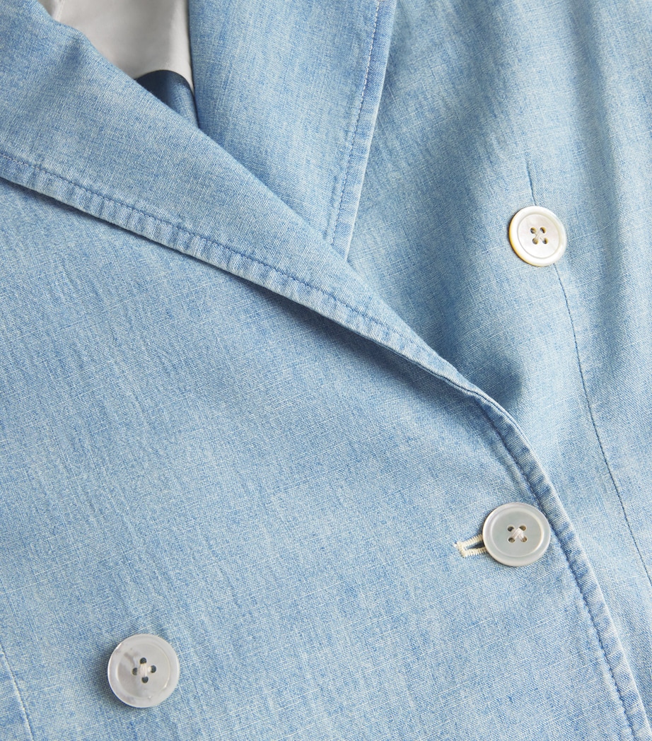 Denim Double-Breasted Blazer CHMBRY BLU Image 5