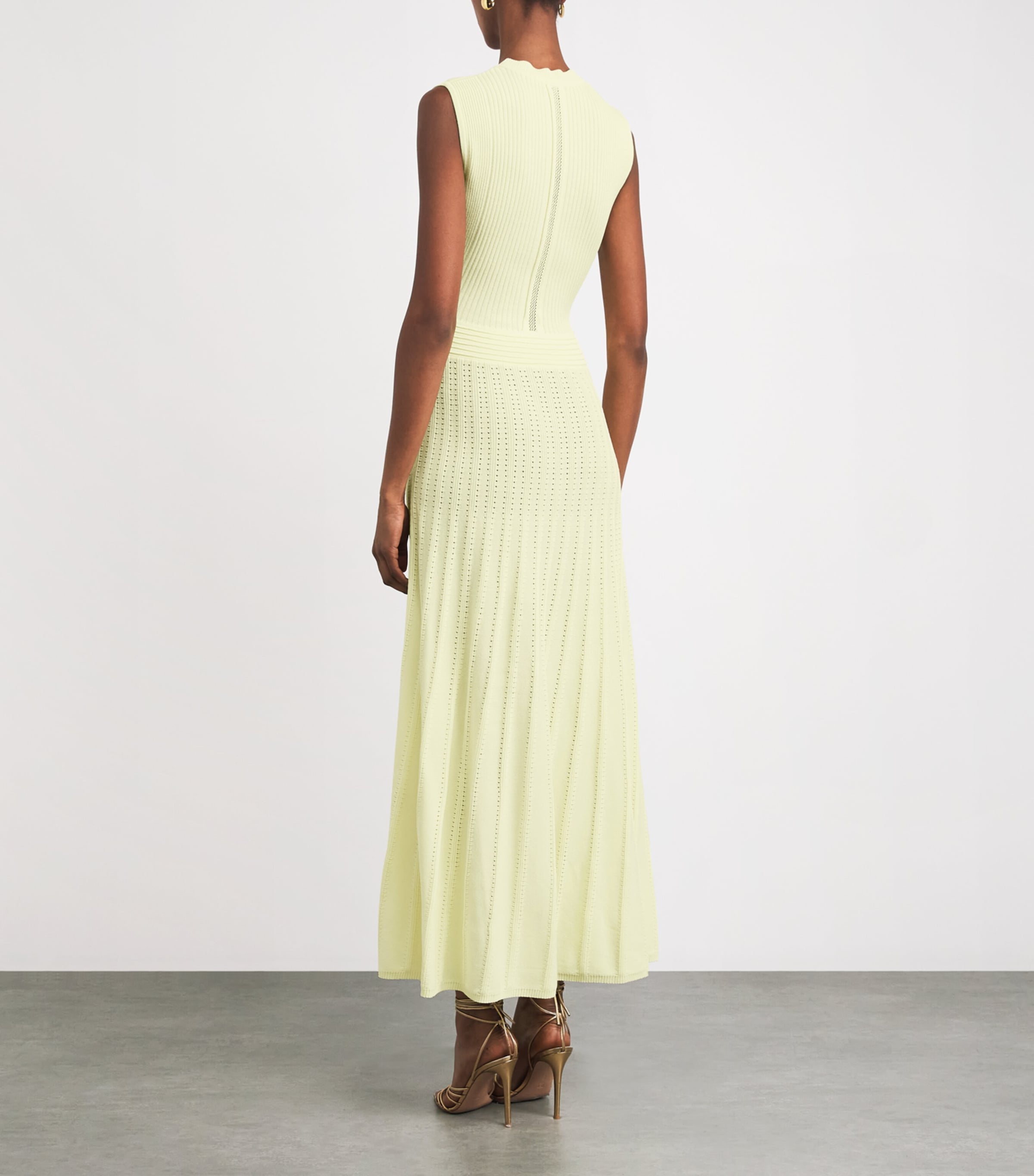 Edeline Lee Womens Knitted Sleeveless Maxi Dress Lem/lemon Image 4