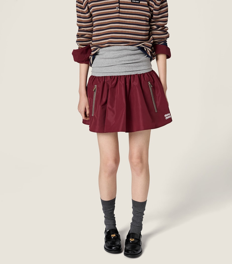 Miu Miu Womens Technical Layered Mini Skirt Image 4