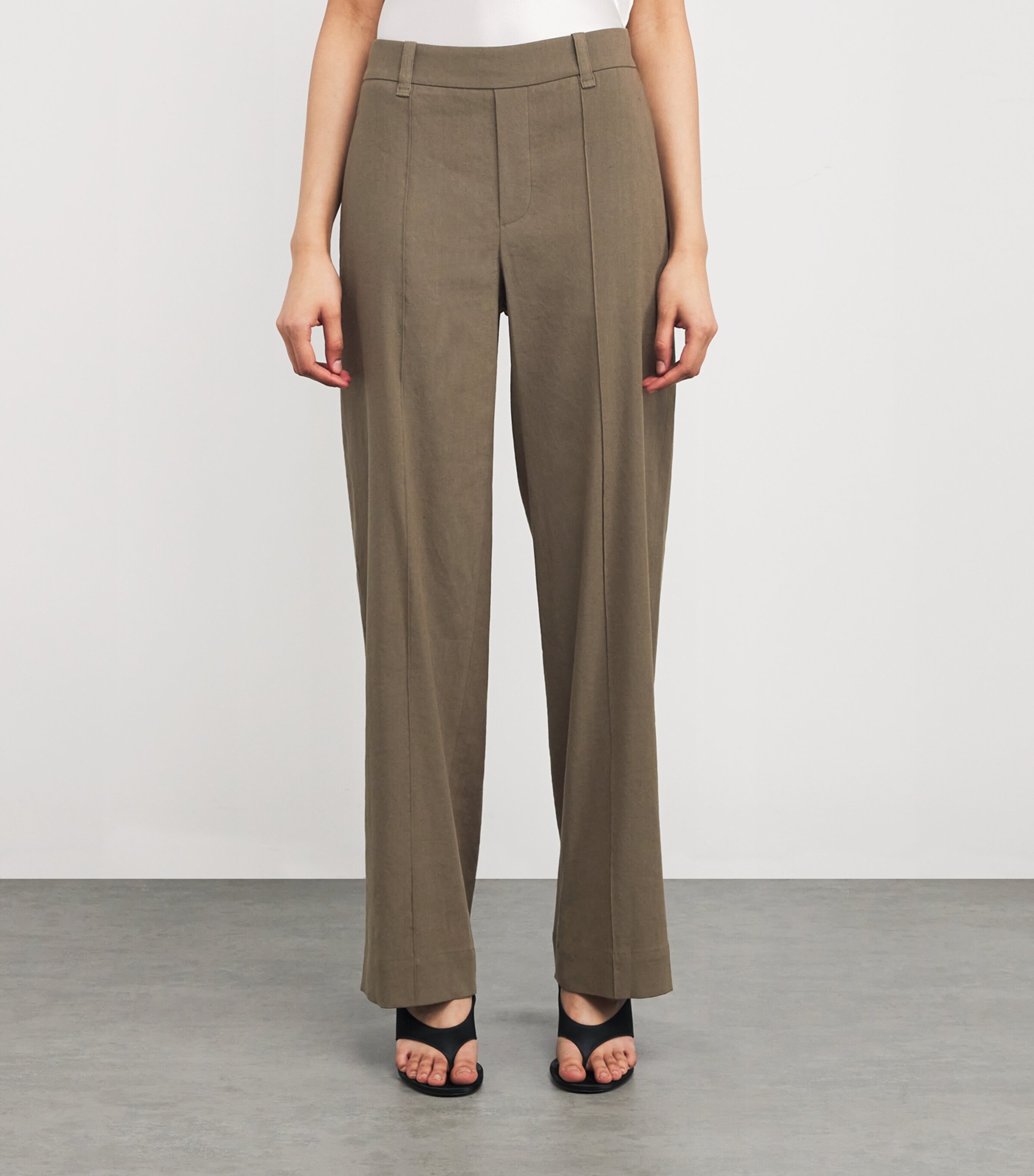 Linen-Blend High-Rise Trousers 309MSS Image 3