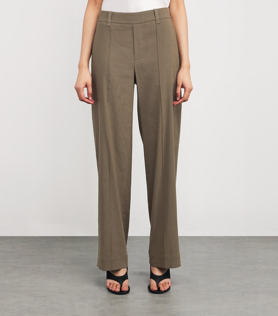 Linen-Blend High-Rise Trousers 309MSS Image 3