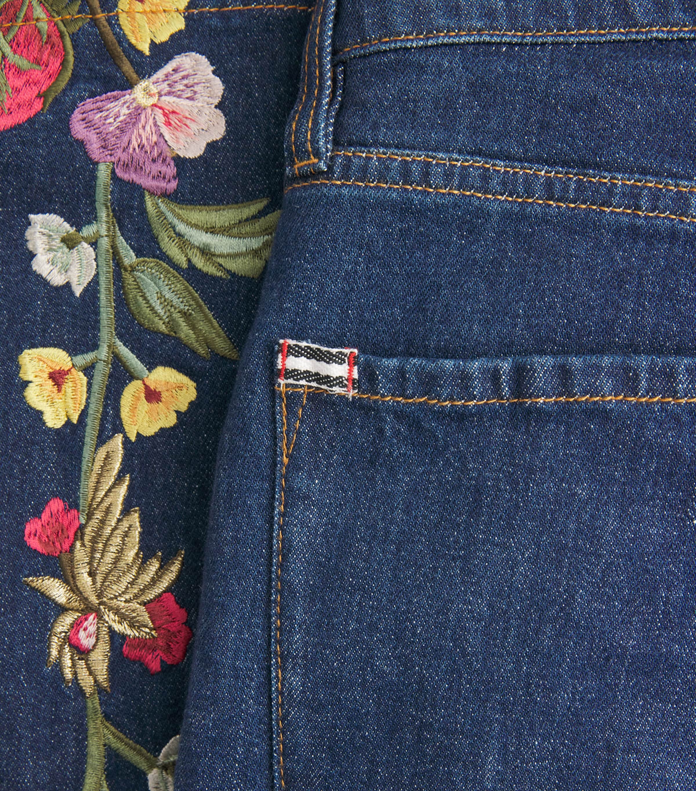 Alice+Olivia Womens Embroidered Beautiful Bootcut Jeans Drk Mlti Image 5