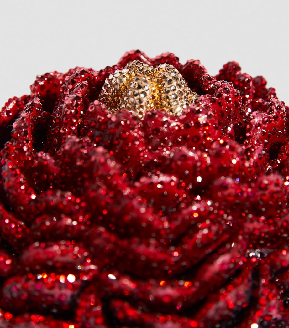 Crystal-Embellished Peony Clutch Bag SILVER FLAME Image 6