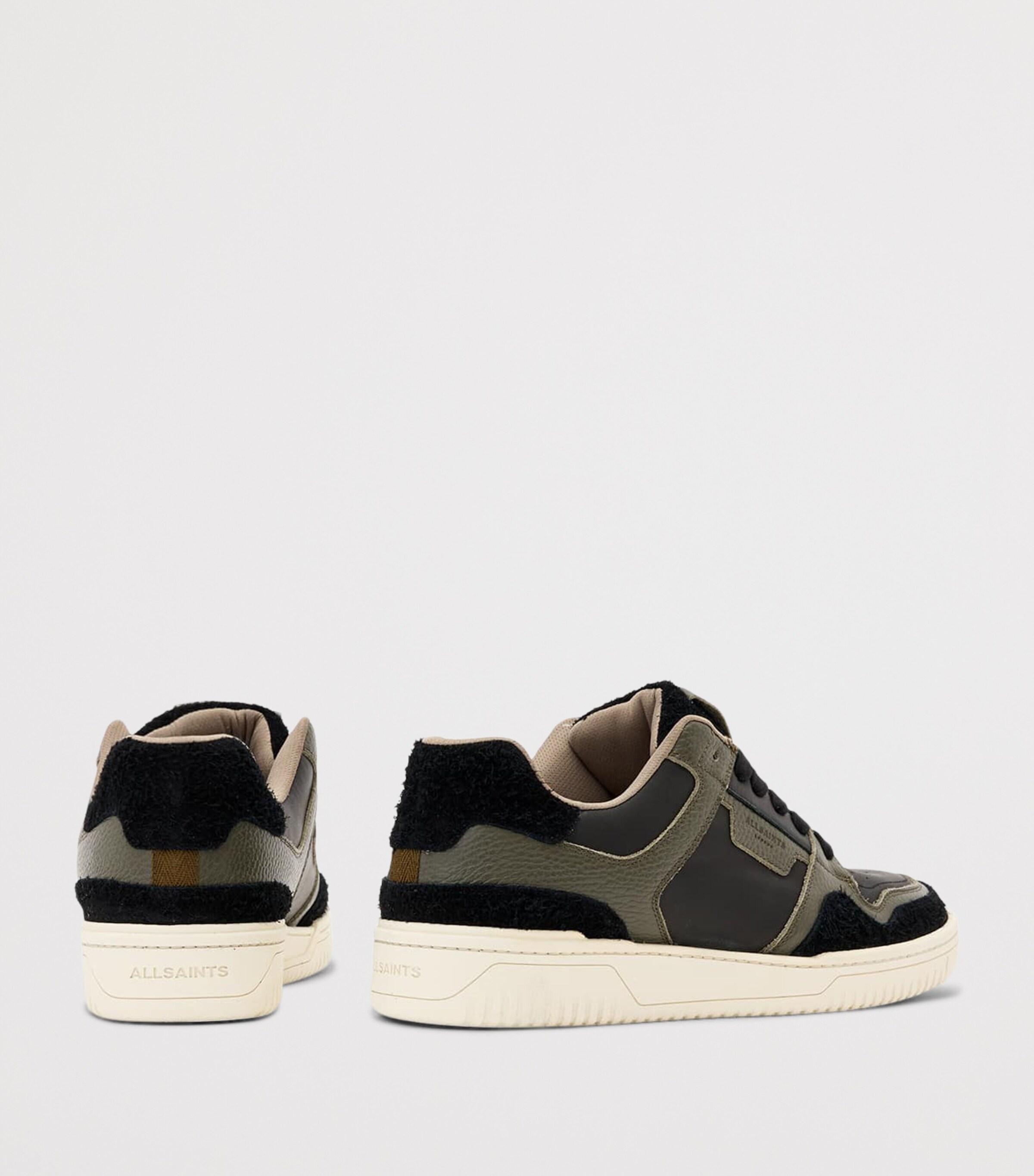 AllSaints Leather Regan Plus Low-Top Sneakers Black/sage Green Image 4