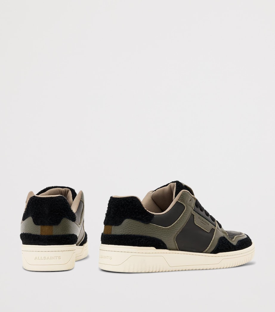 AllSaints Leather Regan Plus Low-Top Sneakers Black/sage Green Image 4