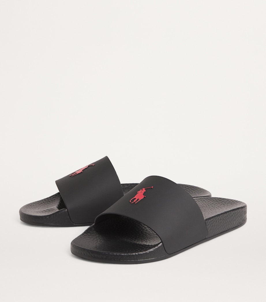 Polo Ralph Lauren Polo Pony Slides Black/red Pp Image 3