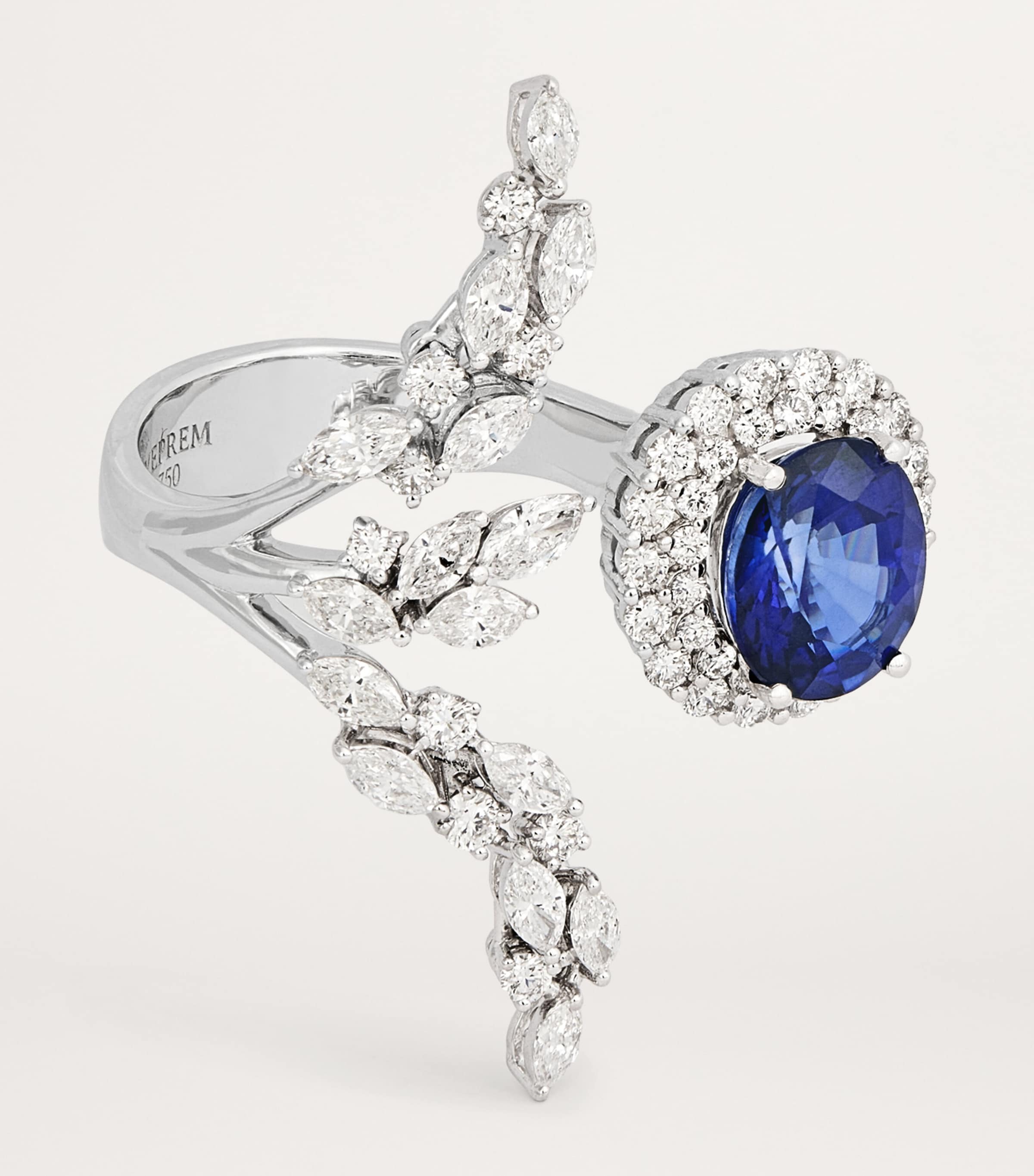 White Gold, Diamond and Blue Sapphire Reign Supreme Ring WHITE GOLD Image 4