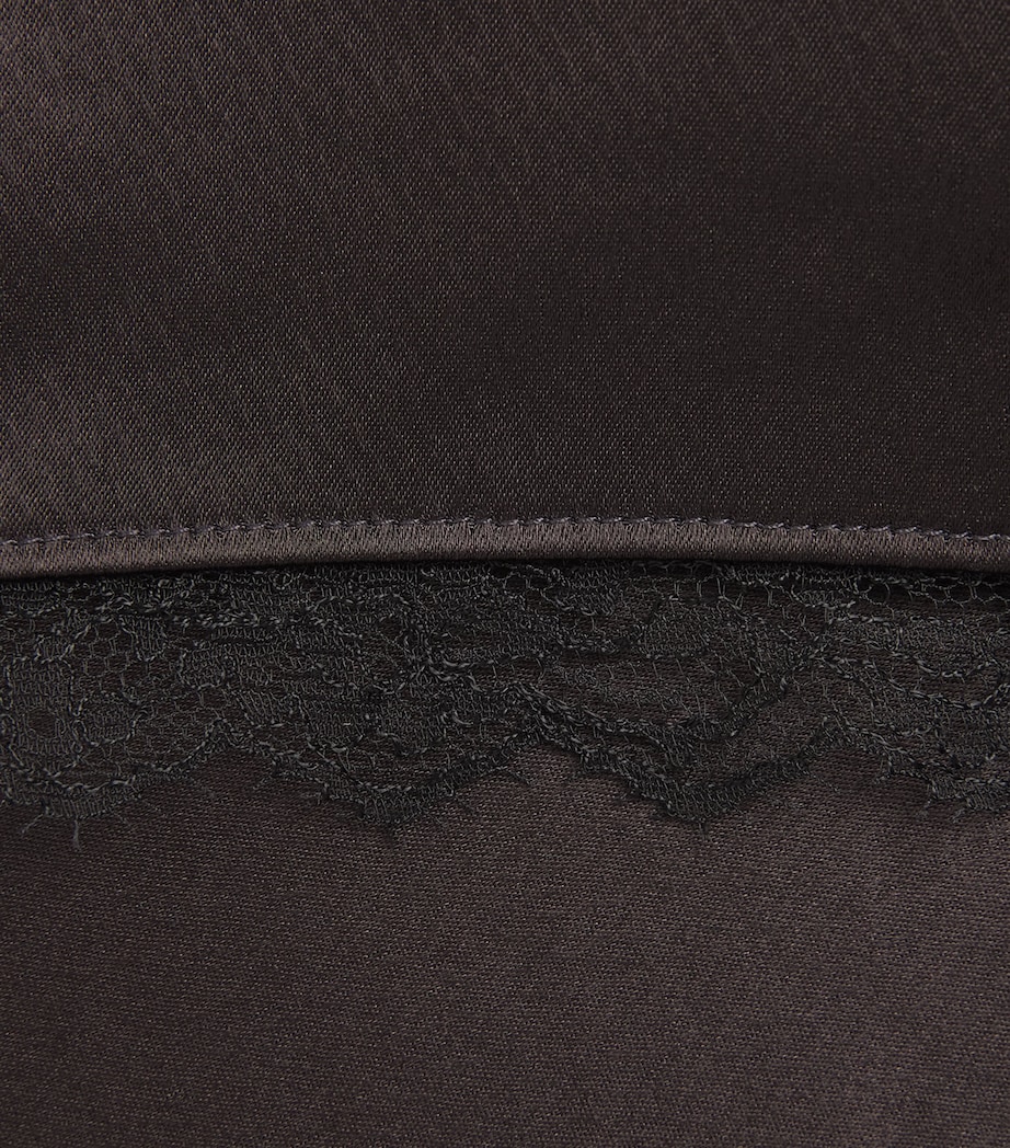 LESET Womens Lace-Trim Barb Tank Top Chocolate Image 6