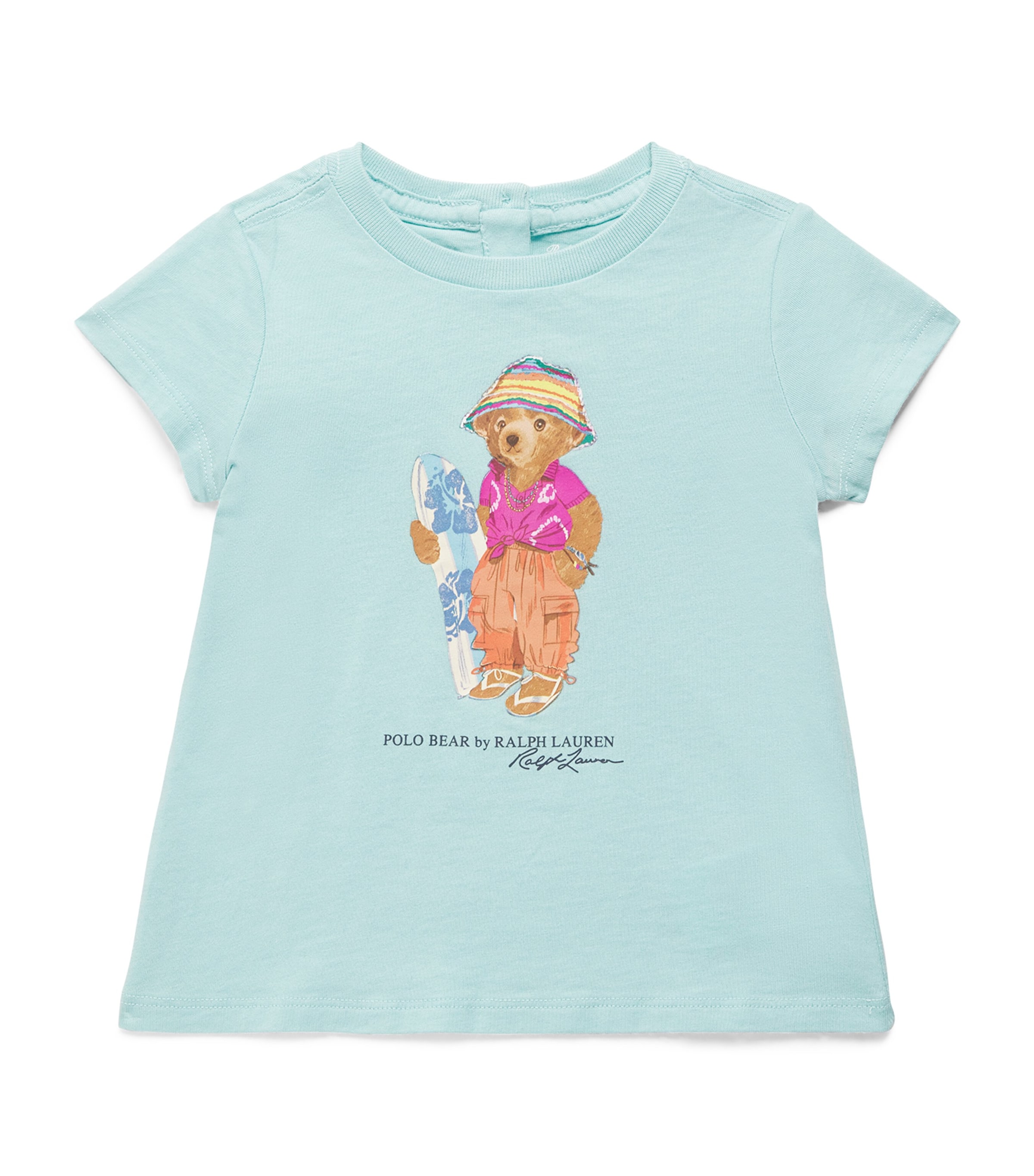 Ralph Lauren Kids Cotton Polo Bear T-Shirt (3-24 Months) Parakeet Image 1