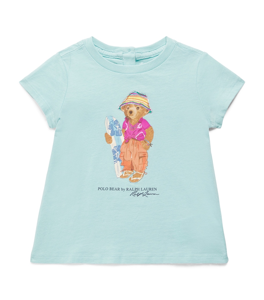 Ralph Lauren Kids Cotton Polo Bear T-Shirt (3-24 Months) Parakeet Image 1