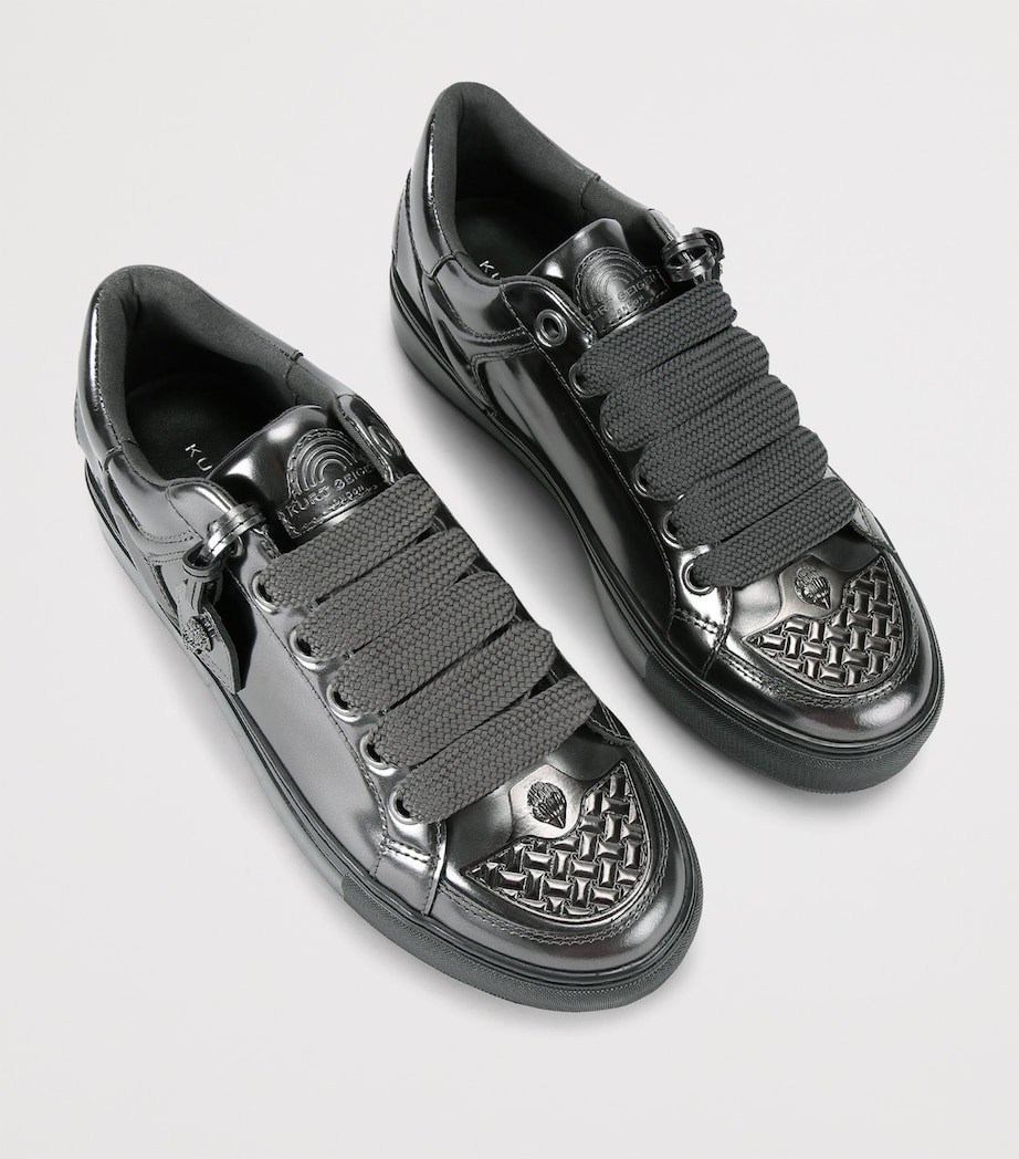 Metallic Leather Southbank Tag Sneakers GREY Image 4
