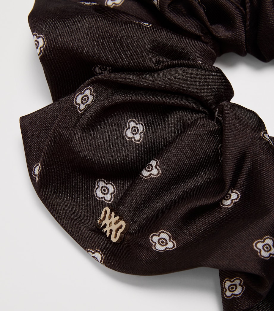 Satin Scarf Print Scrunchie BROWN / WHITE Image 3