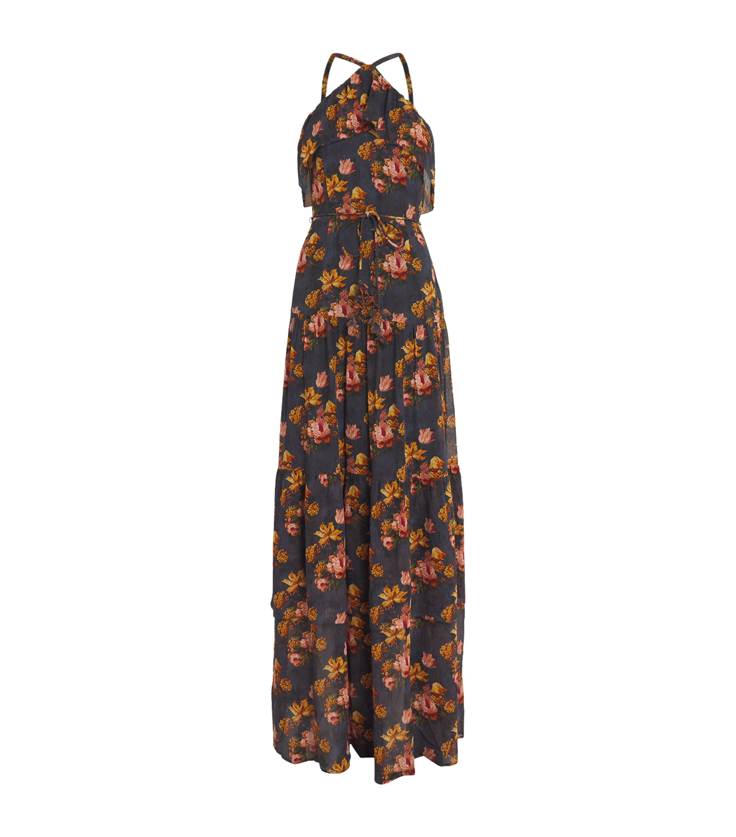 PAIGE SILK-CREPE CALYPSO MAXI DRESS 