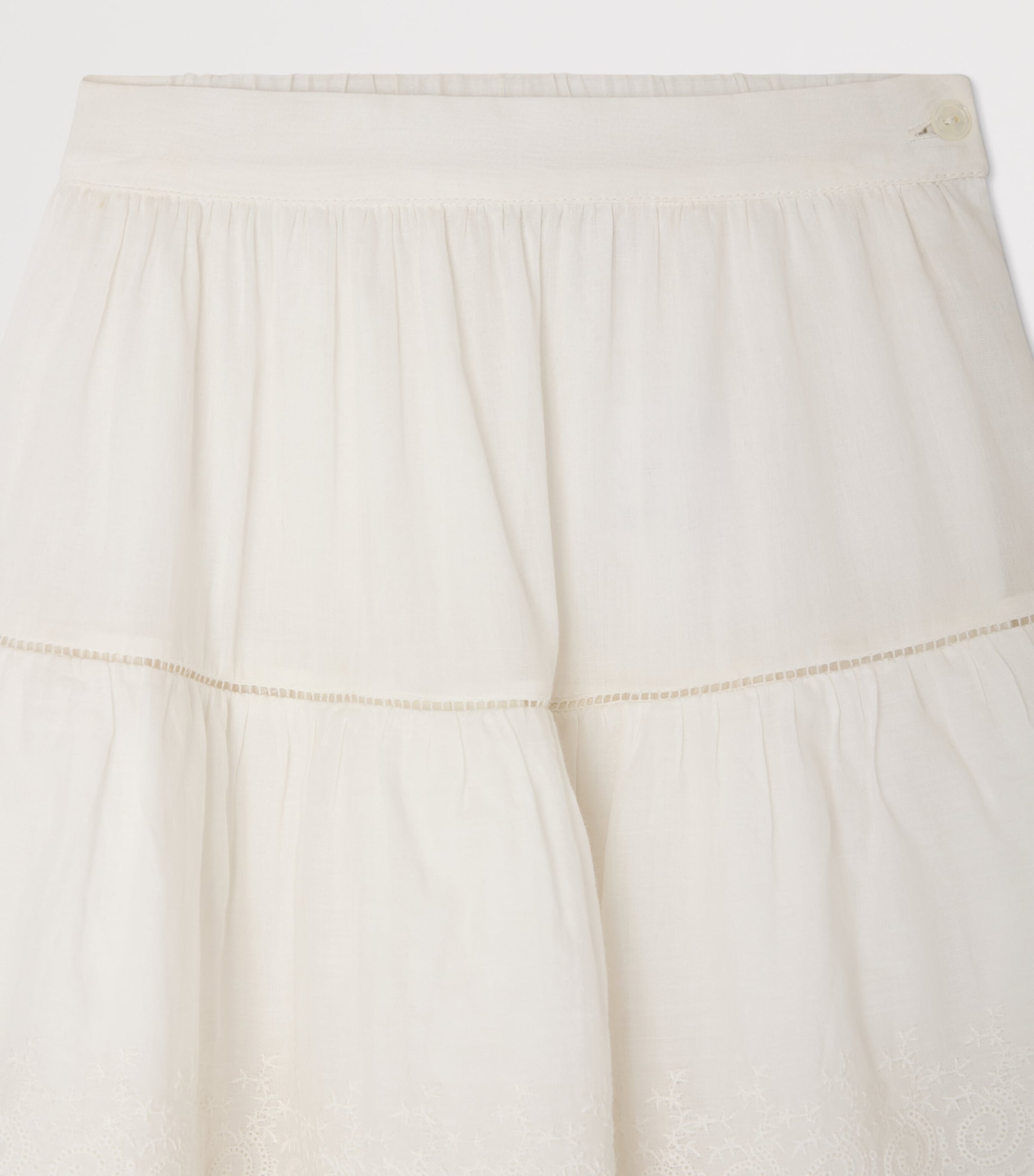 Bonpoint Cotton Lavona Maxi Skirt (10-14 Years) Upb Blanc Lait Image 3