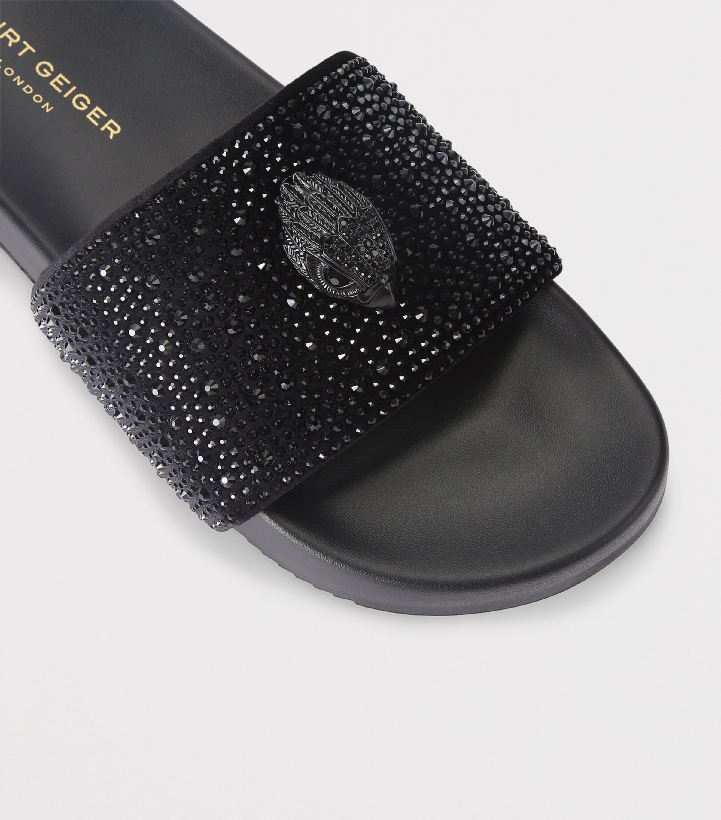 Embellished Brockwell Slides BLACK Image 3