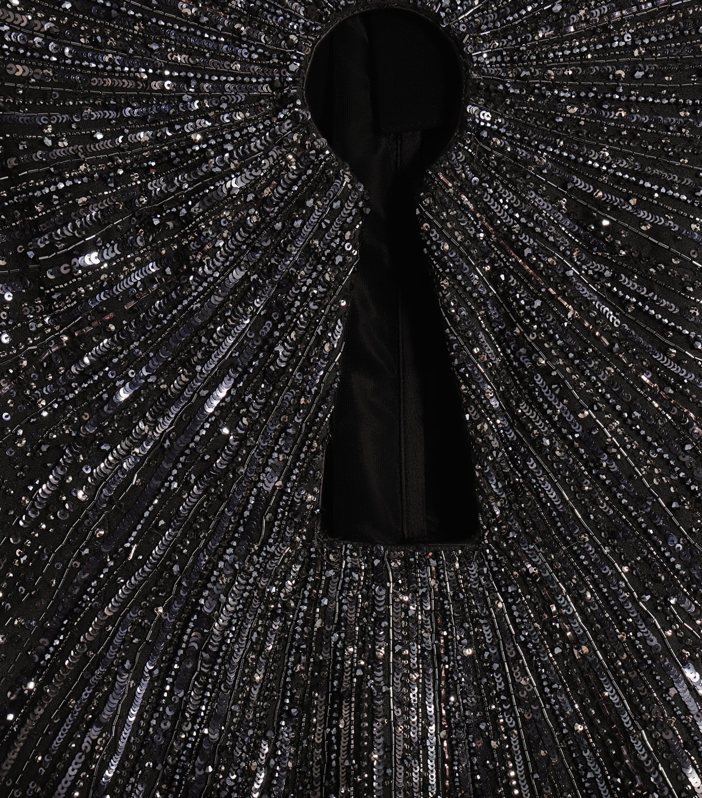 Schiaparelli Womens Sequinned Keyhole Cut-Out Gown Black Image 7