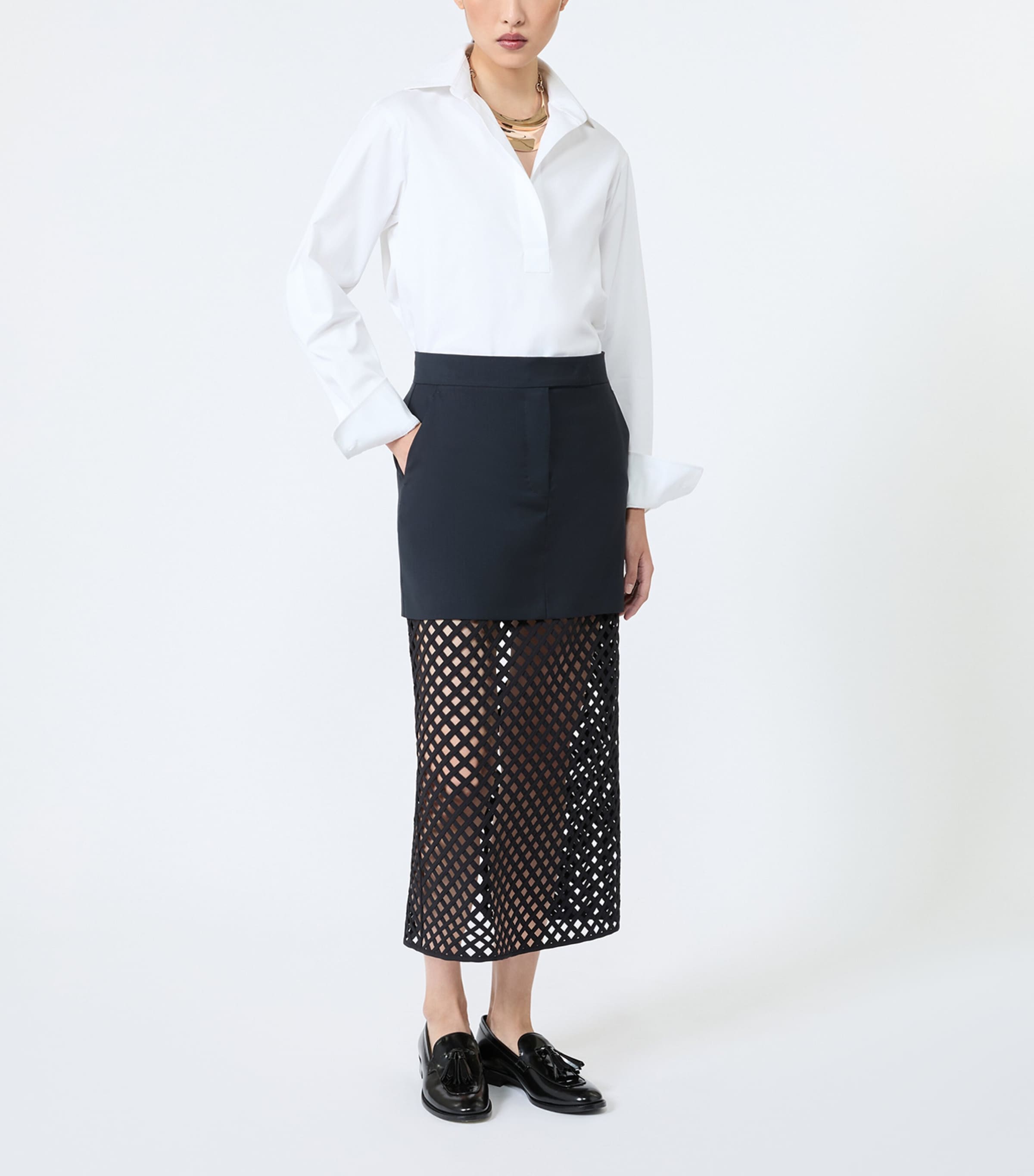 Max Mara Womens Woven Midi Skirt Ultramarine Image 2