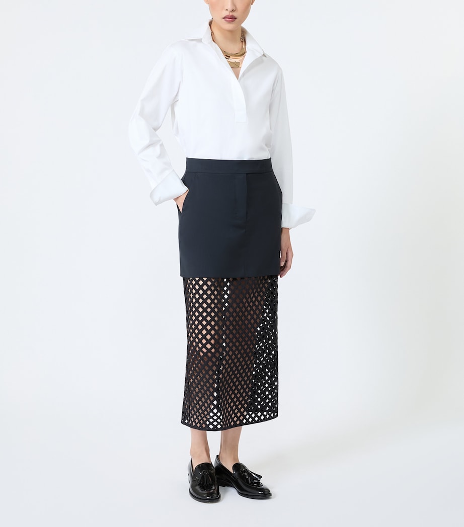 Max Mara Womens Woven Midi Skirt Ultramarine Image 2