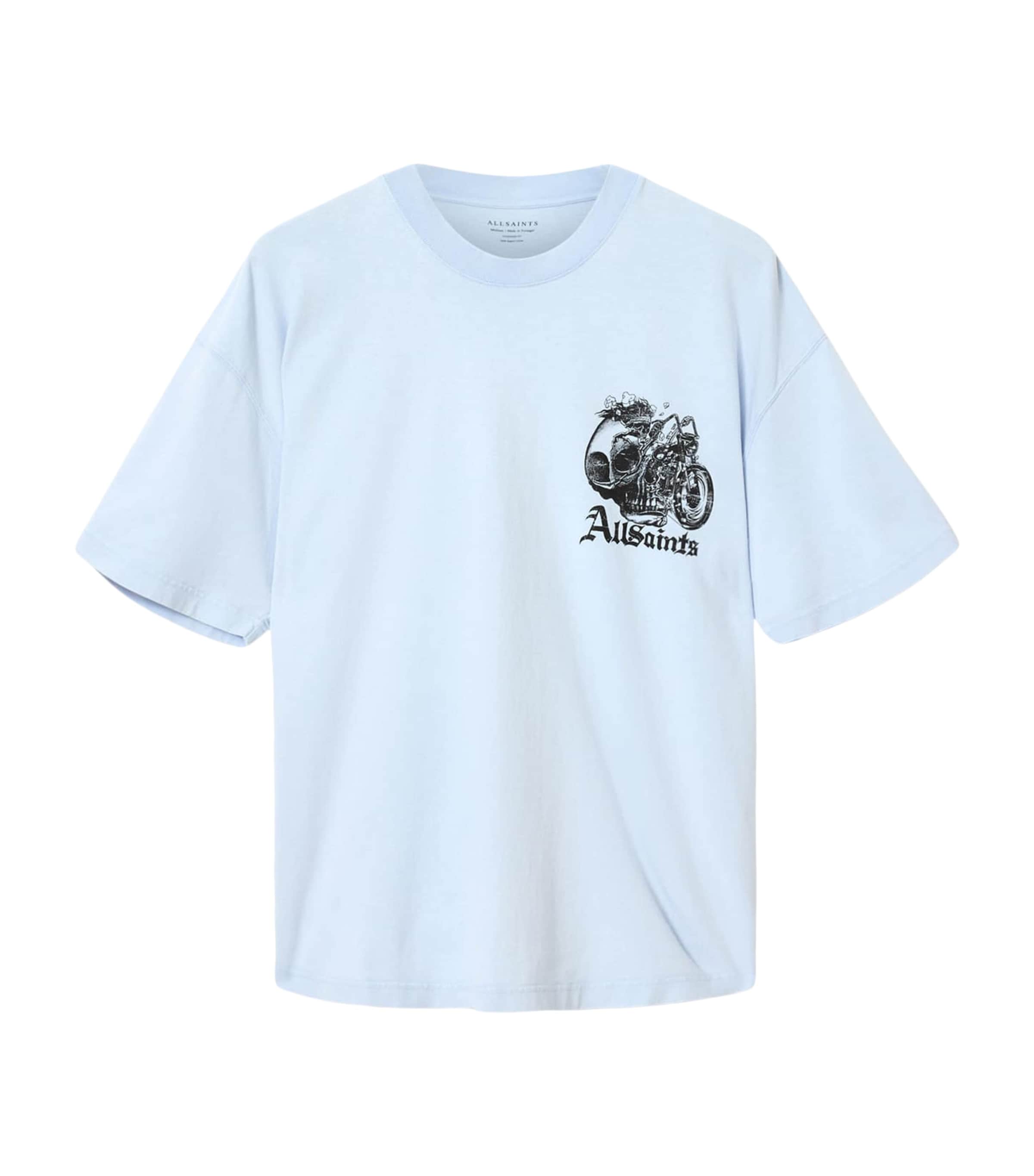 AllSaints Mens Organic Cotton Oversized Panhead T-Shirt Villa Blue Image 1