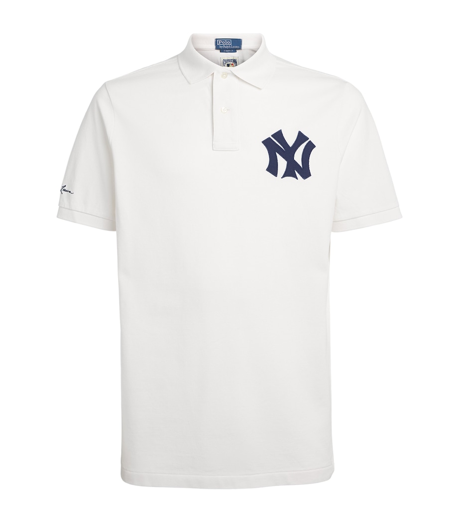 Polo Ralph Lauren Mens x Yankees Cotton Polo Shirt Deckwash White Image 1