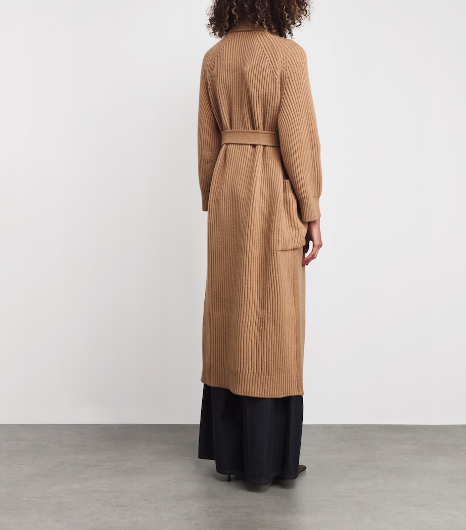 Camelwool Knitted-Sleeve Coat CAMEL Image 4