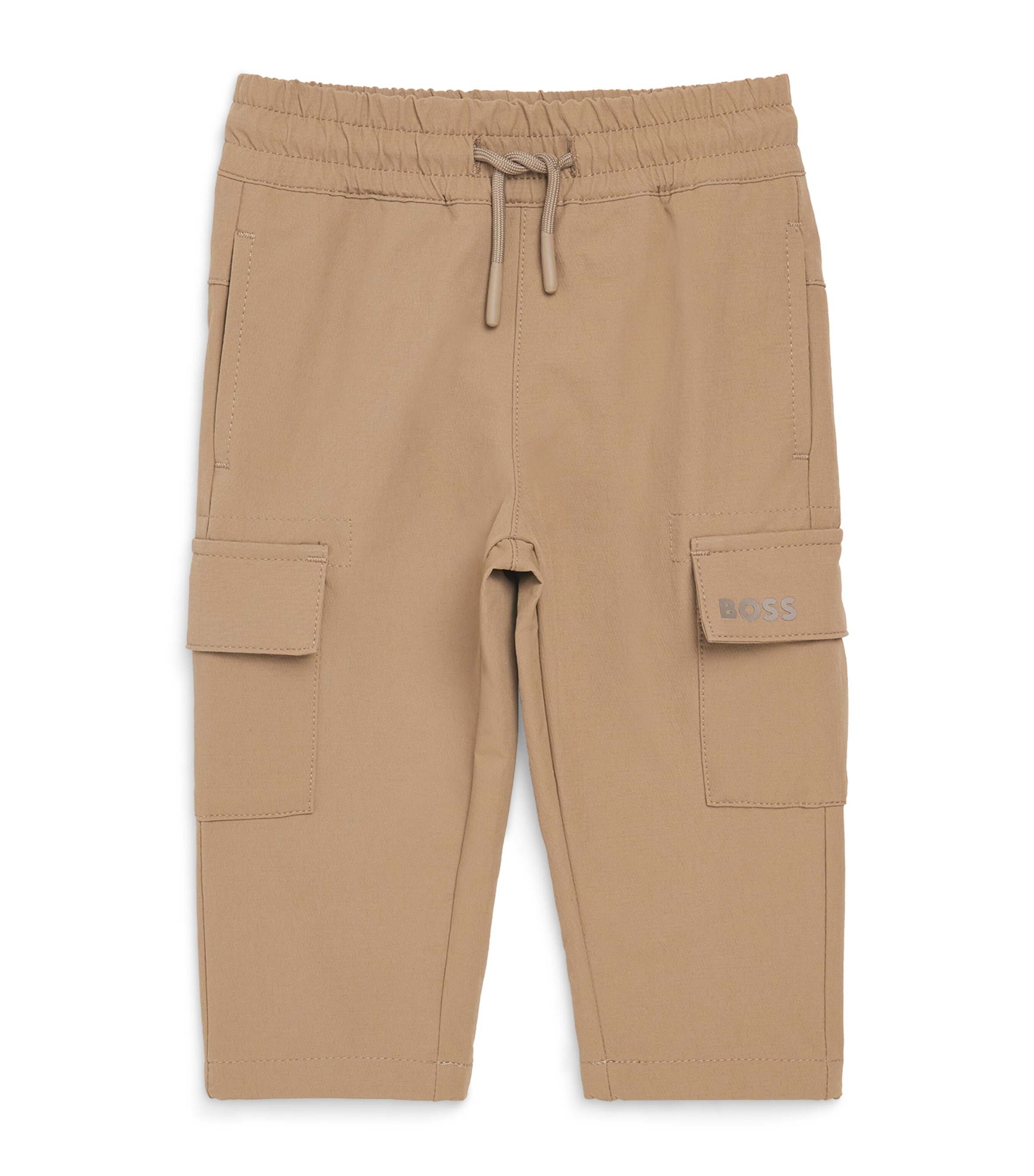 BOSS Kidswear Drawstring Cargo Trousers (3 Months-3 Years) Stone Image 1