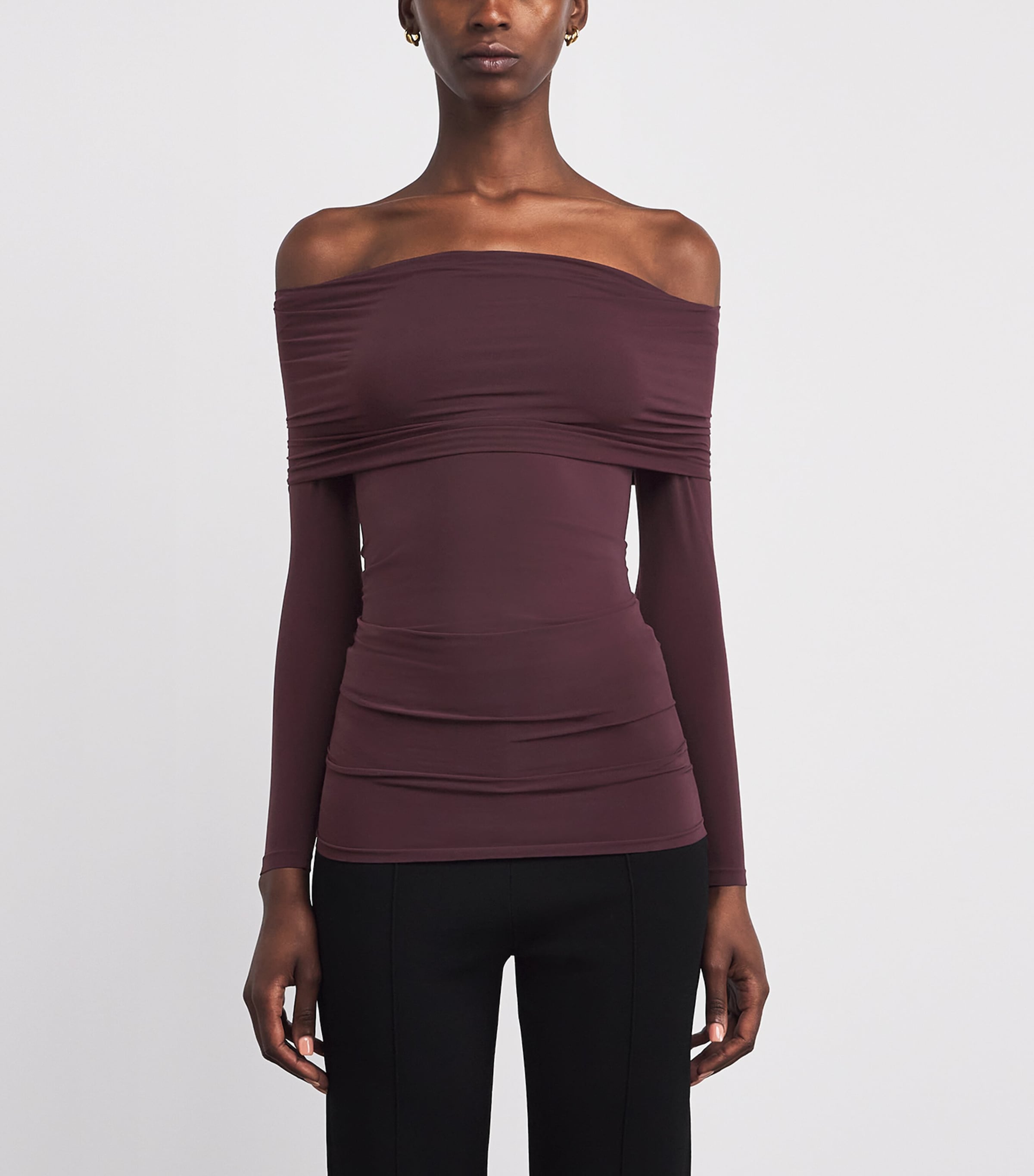 Off-The-Shoulder Draped Top 3249 WILD PLUM Image 3