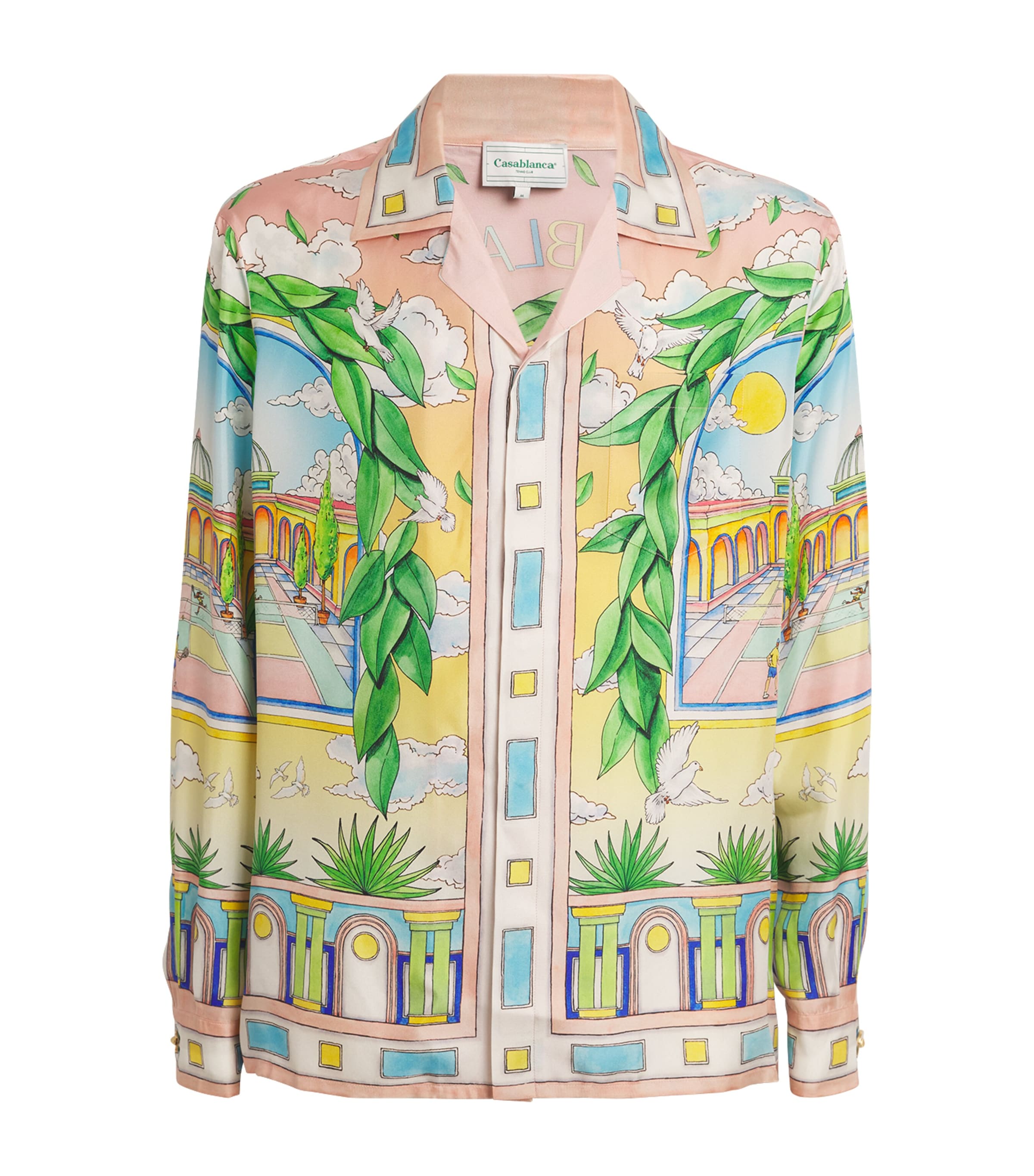 Shop Casablanca Silk Paysage Ideal Shirt