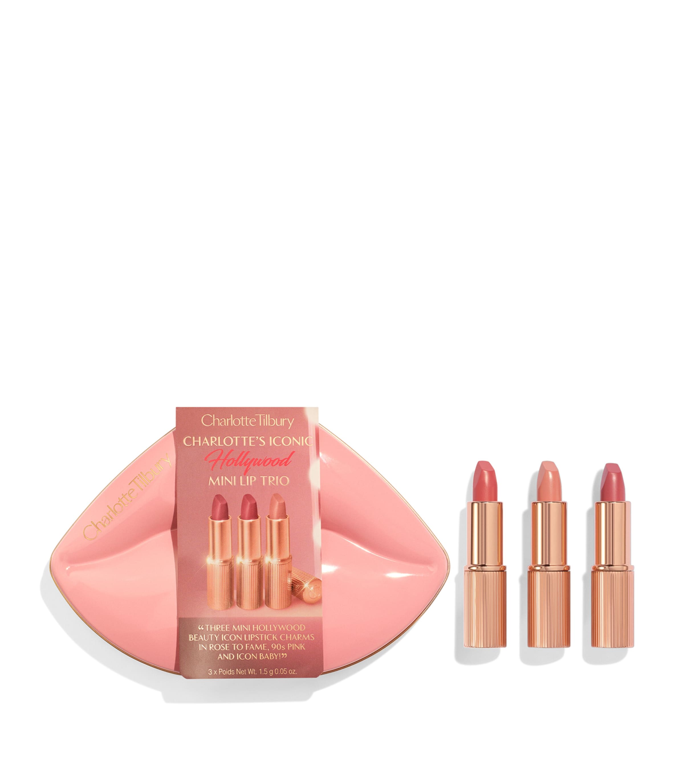 Charlotte Tilbury Mini Iconic Hollywood Lipstick Trio Gift Set In Pink